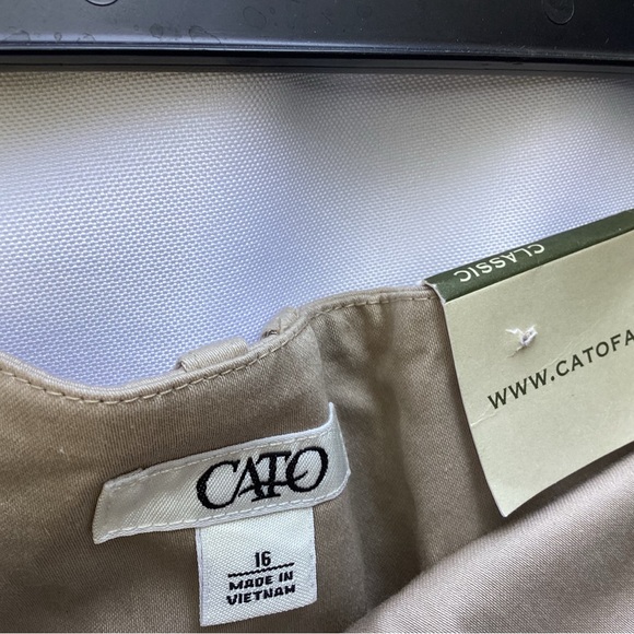 Buy 2 Get 1 Free Cato size 16 tan capris capri pants - Picture 3 of 4